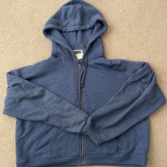 American Eagle Cropped Blue Hoodie - Picture 1 of 4
